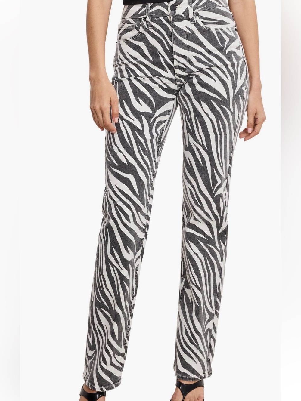 Good American Zebra Stripe Jeans size 12